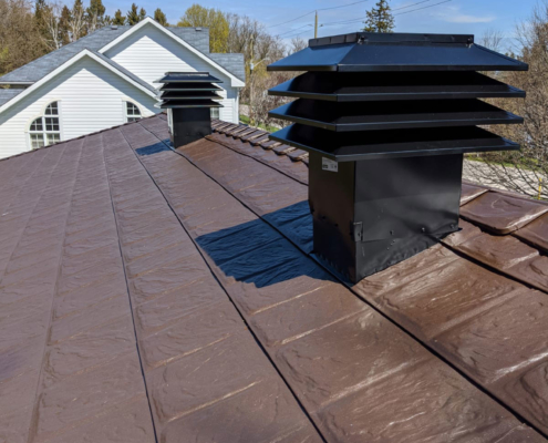 Maximum vents installed on steel roofing.